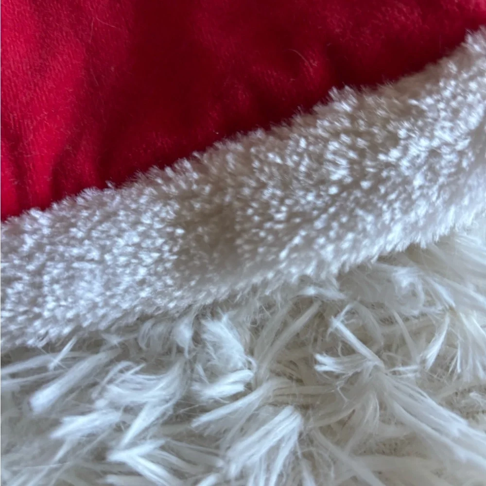 Santa suit fur trimmed Pom Pom faux belt costume size medium